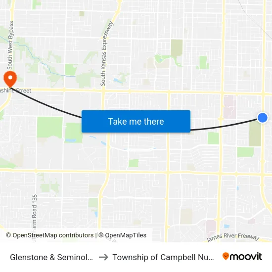 Glenstone & Seminole (Nw) to Township of Campbell Number 2B map