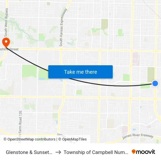 Glenstone & Sunset (Sw) to Township of Campbell Number 2B map