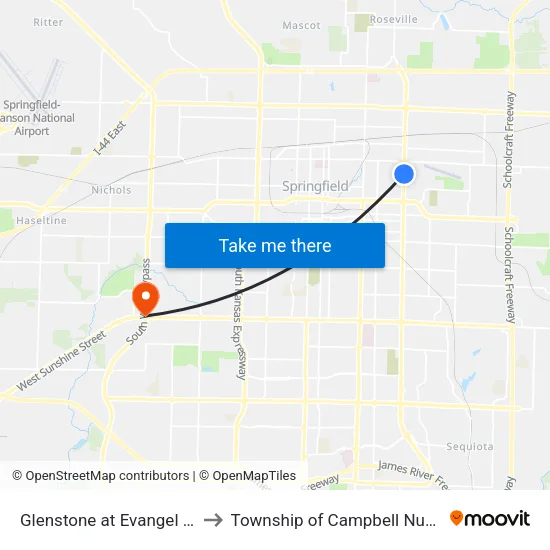Glenstone at Evangel Library to Township of Campbell Number 2B map
