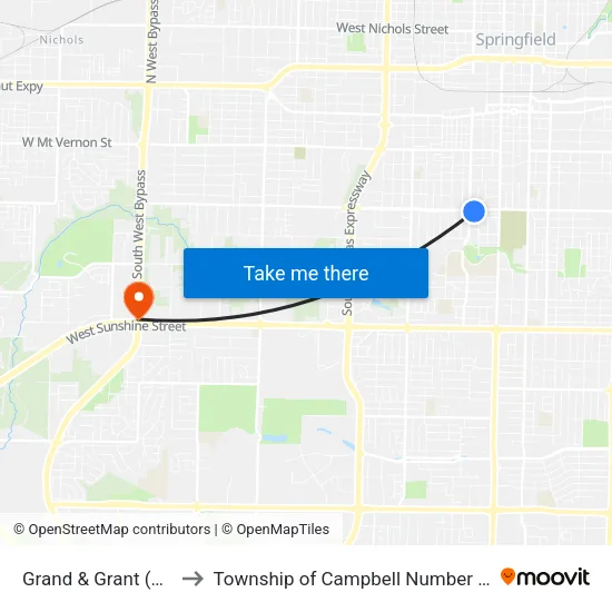 Grand & Grant (Se) to Township of Campbell Number 2B map