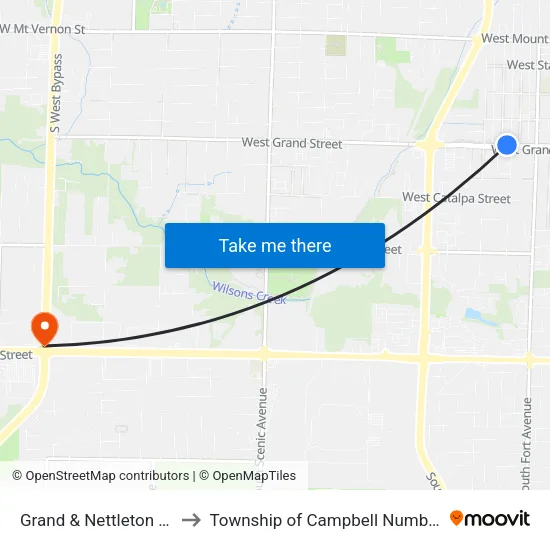 Grand & Nettleton (Ne) to Township of Campbell Number 2B map