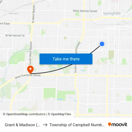Grant & Madison (Sw) to Township of Campbell Number 2B map