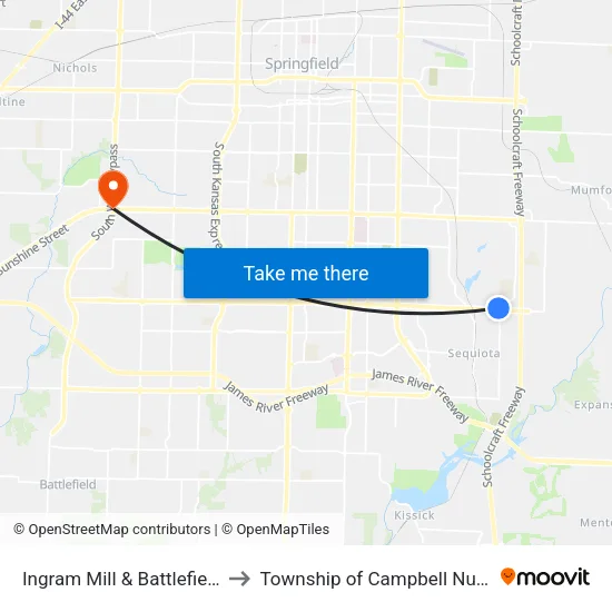 Ingram Mill & Battlefield (Nw) to Township of Campbell Number 2B map