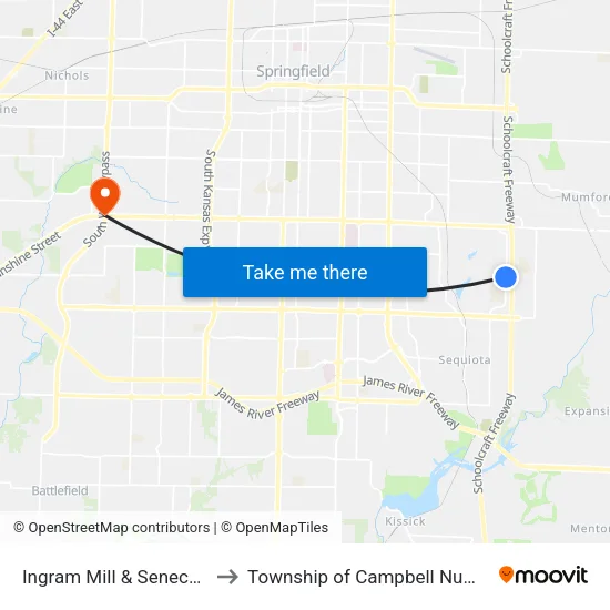 Ingram Mill & Seneca (Sw) to Township of Campbell Number 2B map