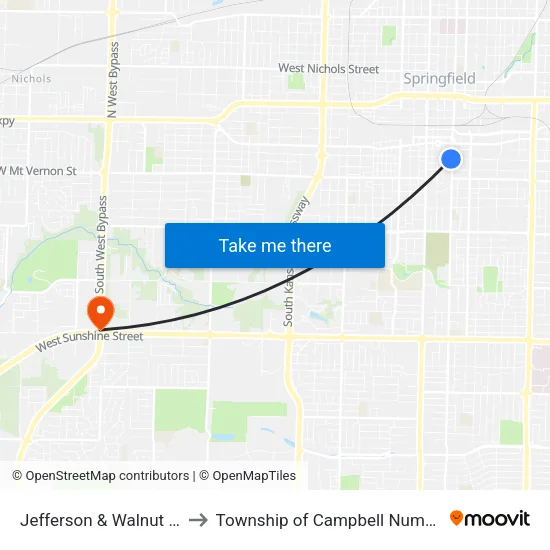 Jefferson & Walnut (Sw) to Township of Campbell Number 2B map