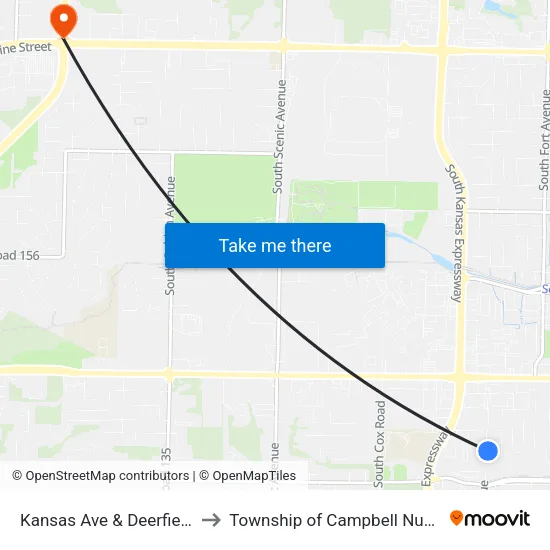 Kansas Ave & Deerfield (Ne) to Township of Campbell Number 2B map