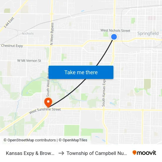 Kansas Expy & Brower (Se) to Township of Campbell Number 2B map