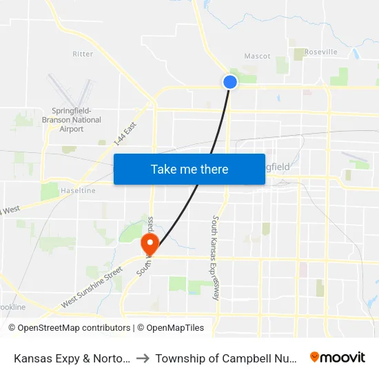 Kansas Expy & Norton (Se) to Township of Campbell Number 2B map