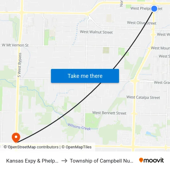 Kansas Expy & Phelps (Ne) to Township of Campbell Number 2B map