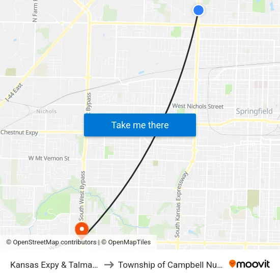 Kansas Expy & Talmage (Ne) to Township of Campbell Number 2B map