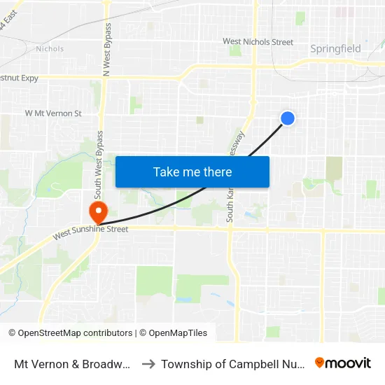 Mt Vernon & Broadway (Nw) to Township of Campbell Number 2B map