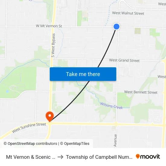 Mt Vernon & Scenic (Nw) to Township of Campbell Number 2B map