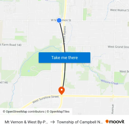 Mt Vernon & West By-Pass (Nw) to Township of Campbell Number 2B map