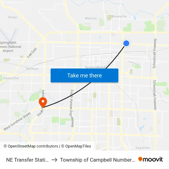 NE Transfer Station to Township of Campbell Number 2B map