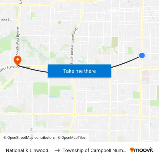 National & Linwood (Ne) to Township of Campbell Number 2B map