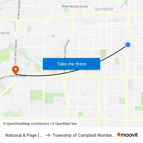 National & Page (Ne) to Township of Campbell Number 2B map