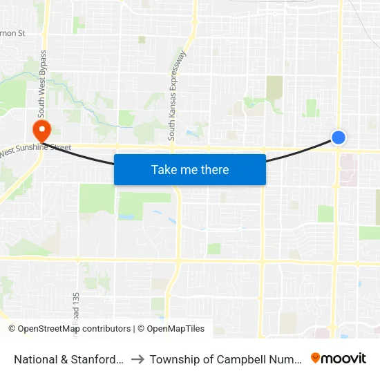 National & Stanford (Ne) to Township of Campbell Number 2B map