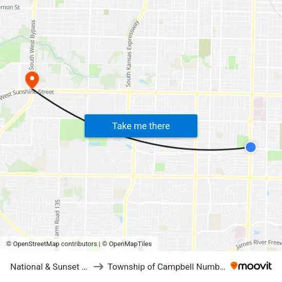 National & Sunset (Ne) to Township of Campbell Number 2B map