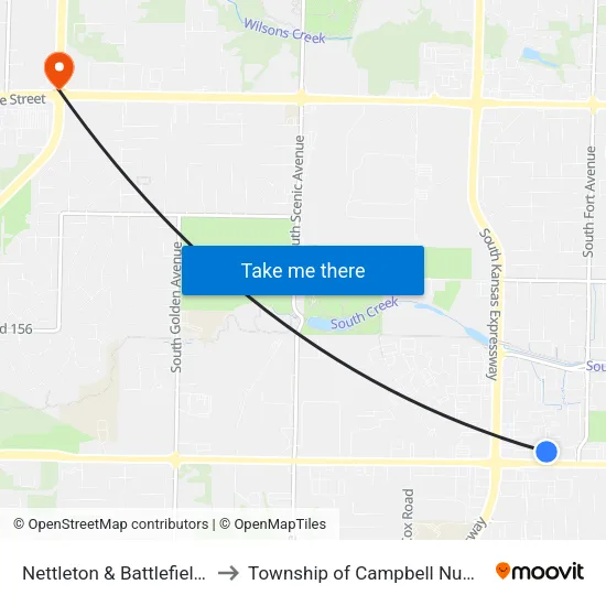 Nettleton & Battlefield (Ne) to Township of Campbell Number 2B map