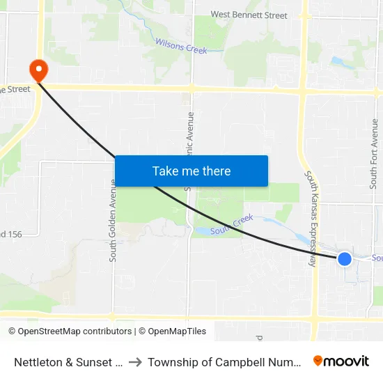 Nettleton & Sunset (Se) to Township of Campbell Number 2B map