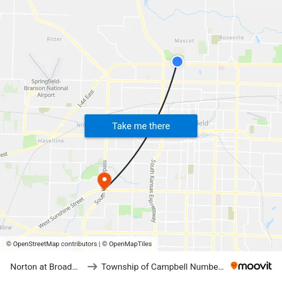 Norton at Broadway to Township of Campbell Number 2B map