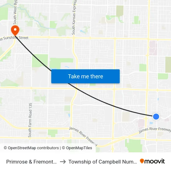 Primrose & Fremont (Nw) to Township of Campbell Number 2B map