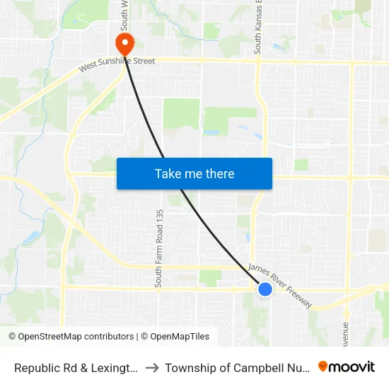 Republic Rd & Lexington (Ne) to Township of Campbell Number 2B map