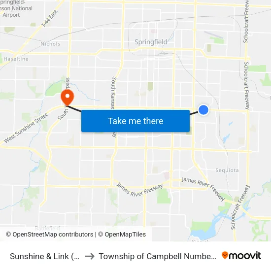 Sunshine & Link (Se) to Township of Campbell Number 2B map