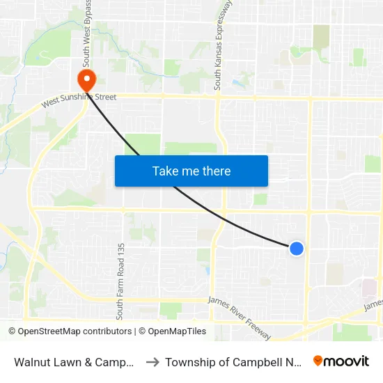Walnut Lawn & Campbell (Nw) to Township of Campbell Number 2B map