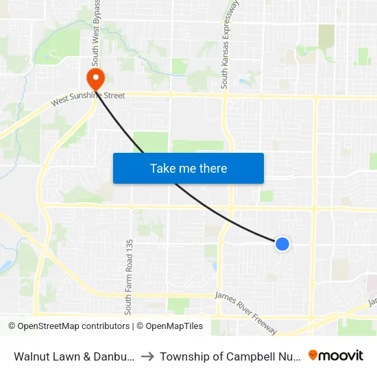 Walnut Lawn & Danbury (Nw) to Township of Campbell Number 2B map