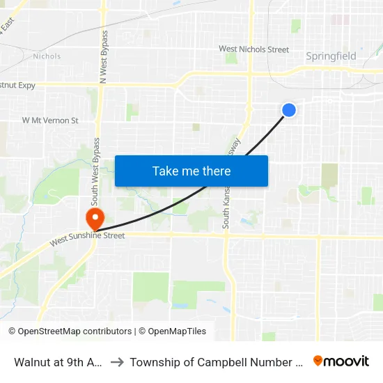 Walnut at 9th Ave to Township of Campbell Number 2B map
