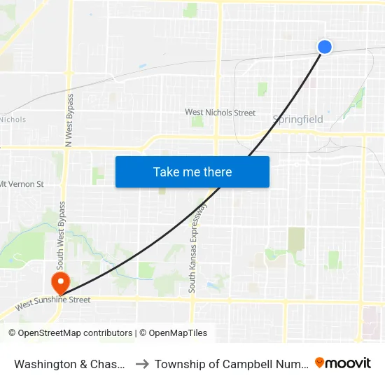 Washington & Chase (Ne) to Township of Campbell Number 2B map