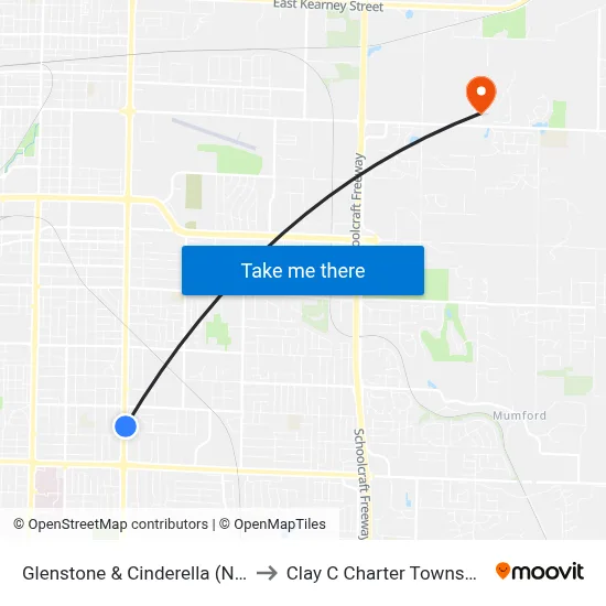 Glenstone & Cinderella (Ne) to Clay C Charter Township map