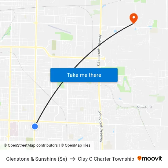 Glenstone & Sunshine (Se) to Clay C Charter Township map