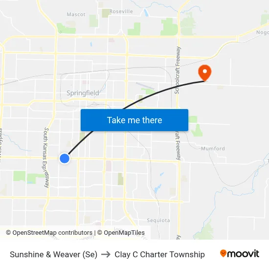 Sunshine & Weaver (Se) to Clay C Charter Township map