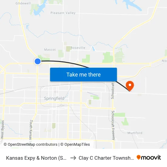 Kansas Expy & Norton (Sw) to Clay C Charter Township map