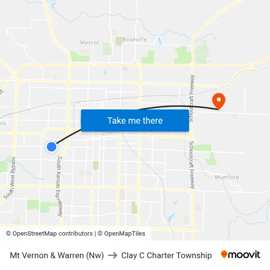 Mt Vernon & Warren (Nw) to Clay C Charter Township map
