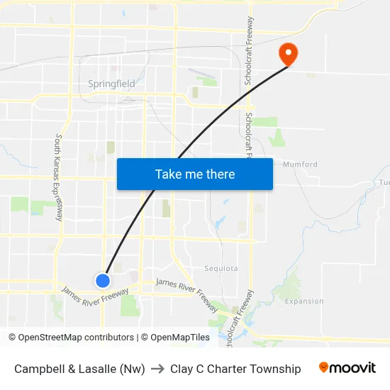 Campbell & Lasalle (Nw) to Clay C Charter Township map