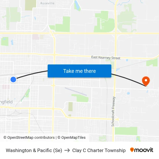 Washington & Pacific (Se) to Clay C Charter Township map