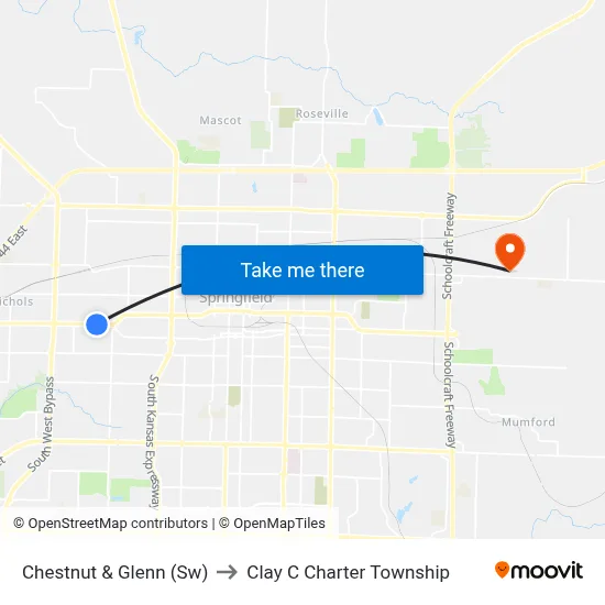 Chestnut & Glenn (Sw) to Clay C Charter Township map