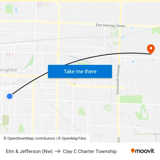 Elm & Jefferson (Nw) to Clay C Charter Township map