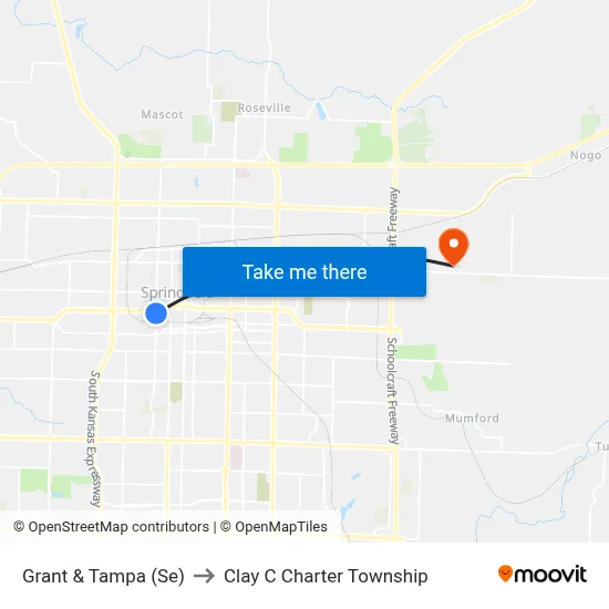 Grant & Tampa (Se) to Clay C Charter Township map