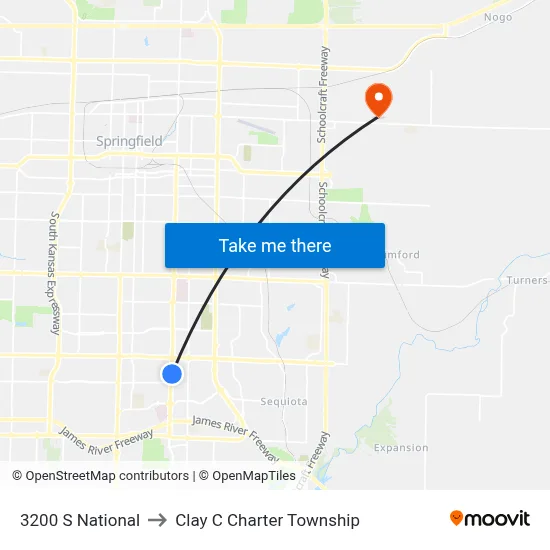 3200 S National to Clay C Charter Township map