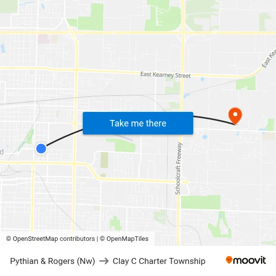 Pythian & Rogers (Nw) to Clay C Charter Township map