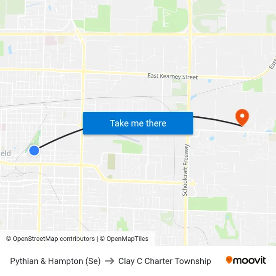 Pythian & Hampton (Se) to Clay C Charter Township map