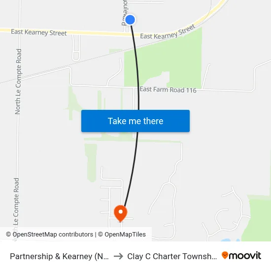 Partnership & Kearney (Ne) to Clay C Charter Township map