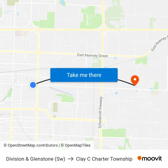 Division & Glenstone (Sw) to Clay C Charter Township map