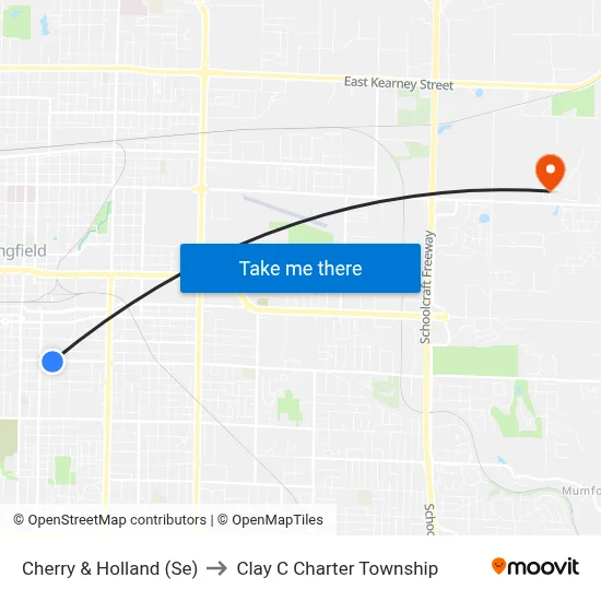 Cherry & Holland (Se) to Clay C Charter Township map