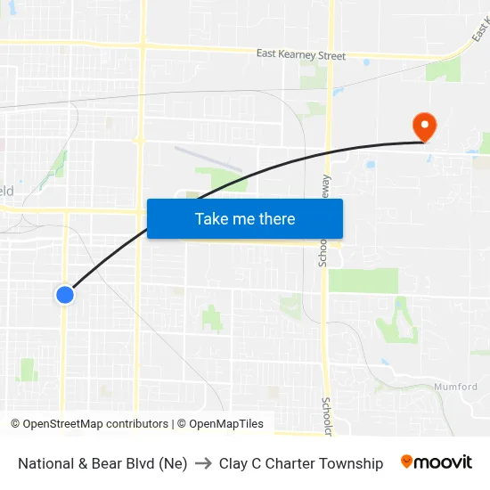 National & Bear Blvd (Ne) to Clay C Charter Township map