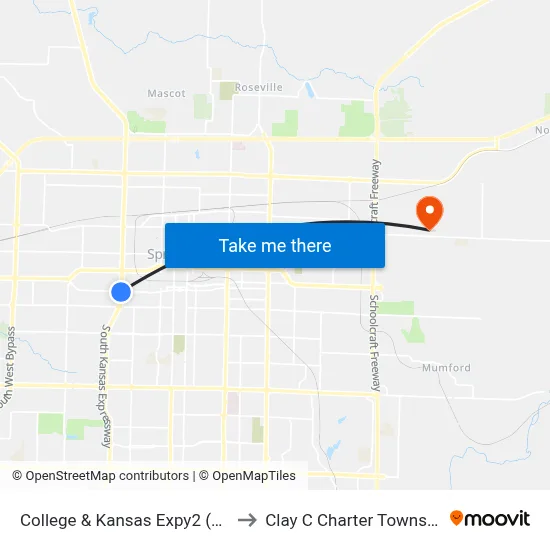College & Kansas Expy2 (Sw) to Clay C Charter Township map